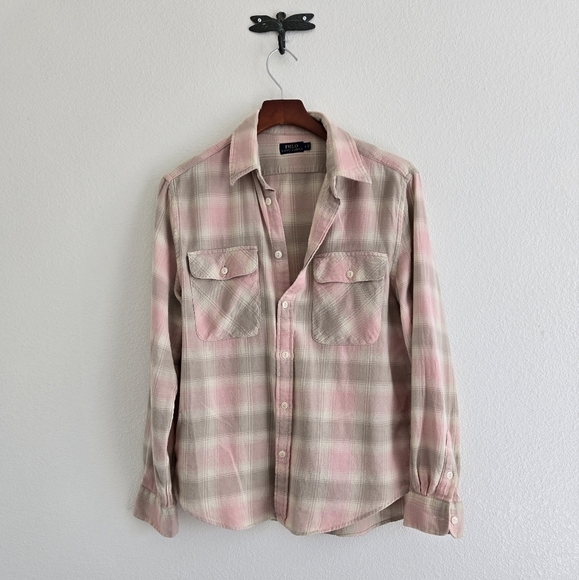 Polo Ralph Lauren Handla FLP Corp Button Down Long Sleeve Shirt Flannel size L - Picture 9 of 15